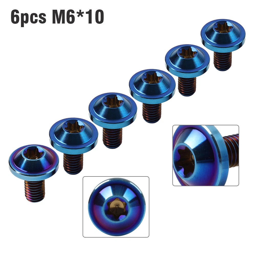 6pcs Alloy M6x10mm Torx Head Screws for Bike Motorcycle