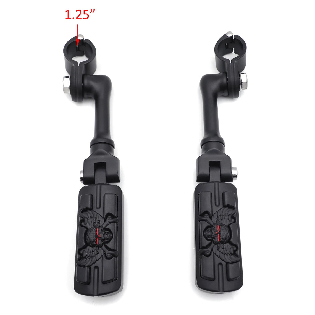 4.5" Pirate Skull Foot Peg Kit for Harley Fat Boy, Street Bob