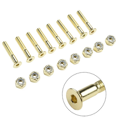 16Pcs Replacement Screws and Nuts Set for Skateboard and Longboard