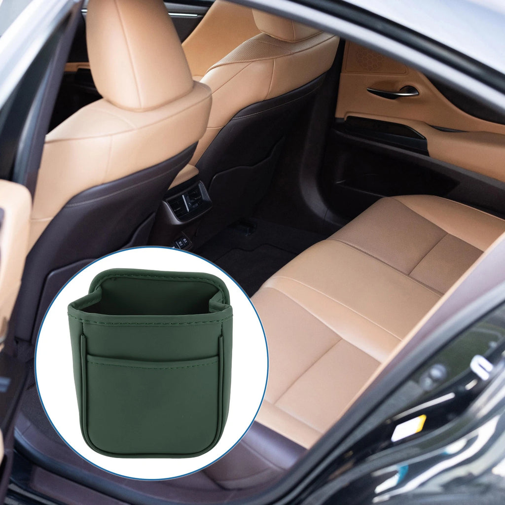 Car Trash Can for Universal Fit (Portable, Hanging, Green)