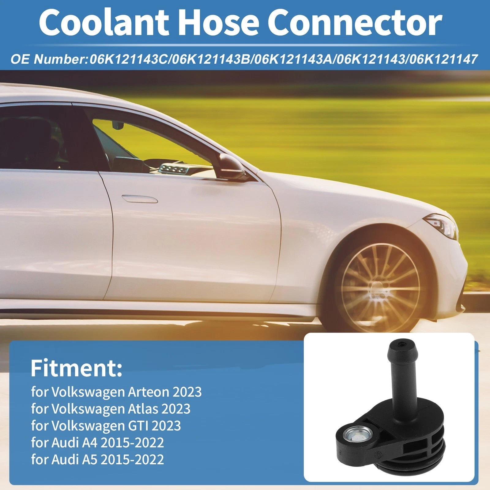Engine Coolant Hose Connector Replacement for Volkswagen Arteon 2023 Plastic