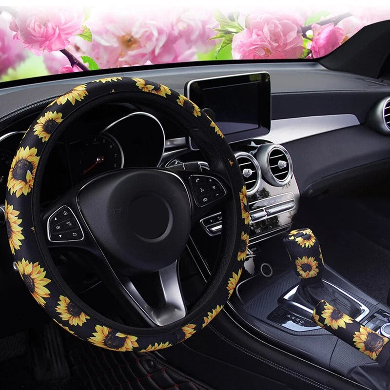 Steering Wheel Handbrake Gearshift Cover Set for