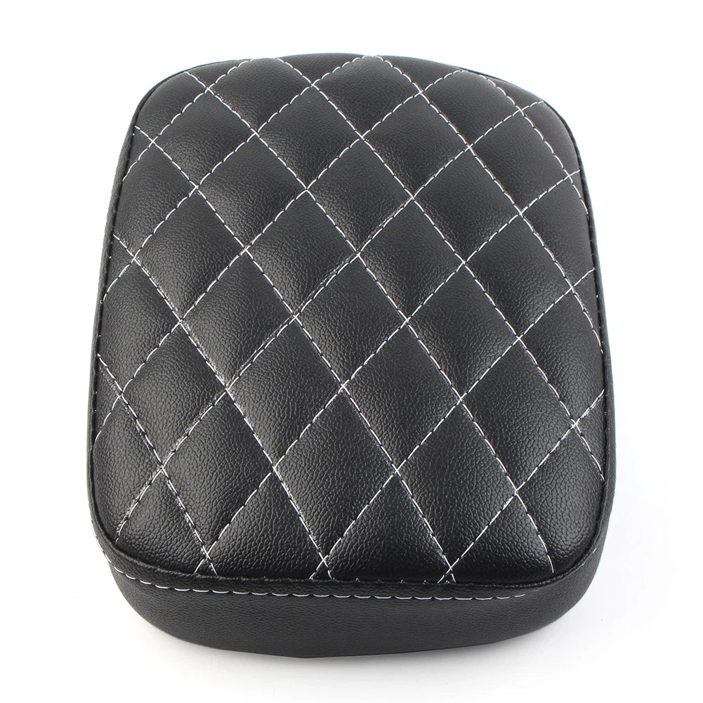 Rear Passenger Seat Pillion Pad with Diamond Pattern for Harley Dyna