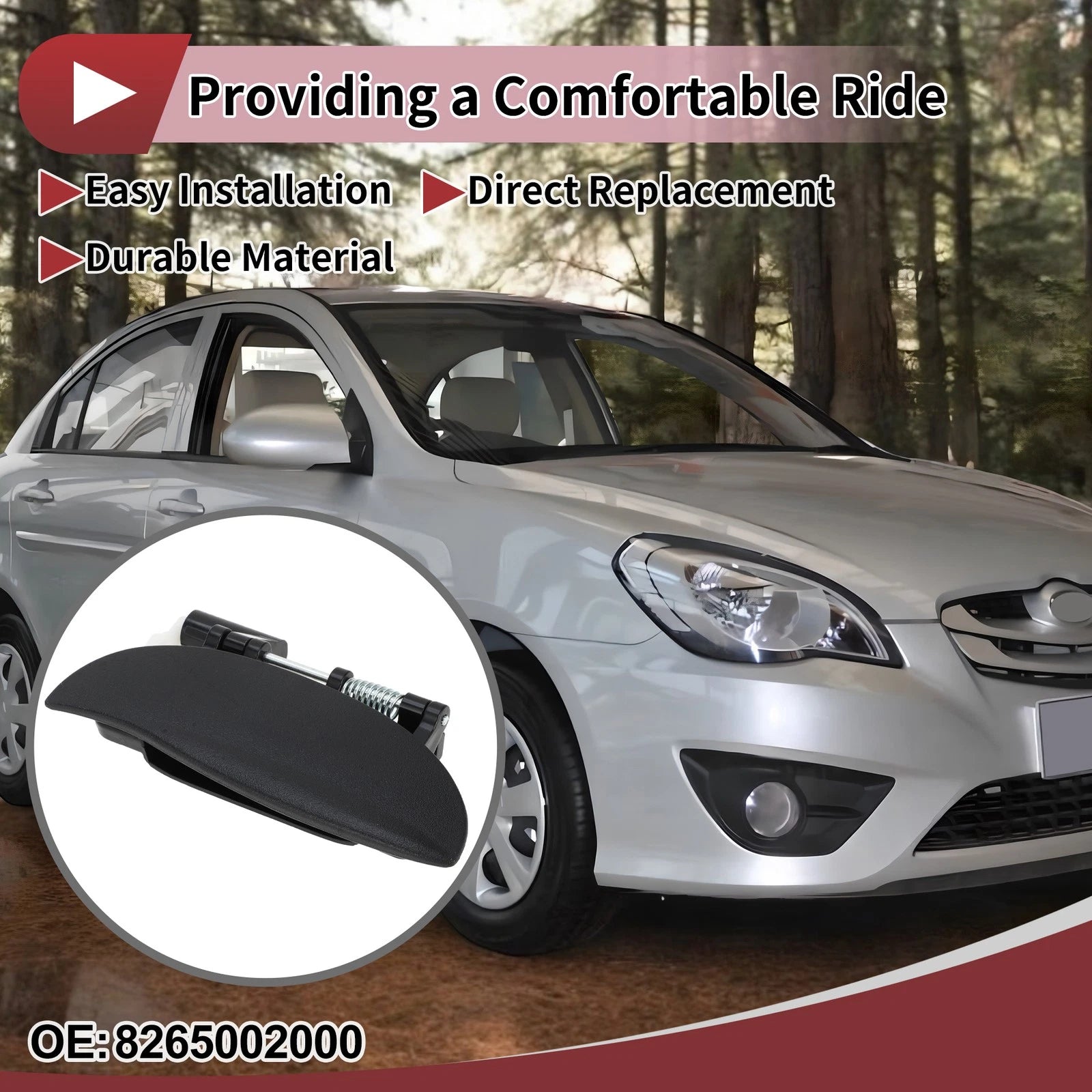 Car Exterior Door Handle Front Right Replacement for Hyundai Atos (1997–2012)