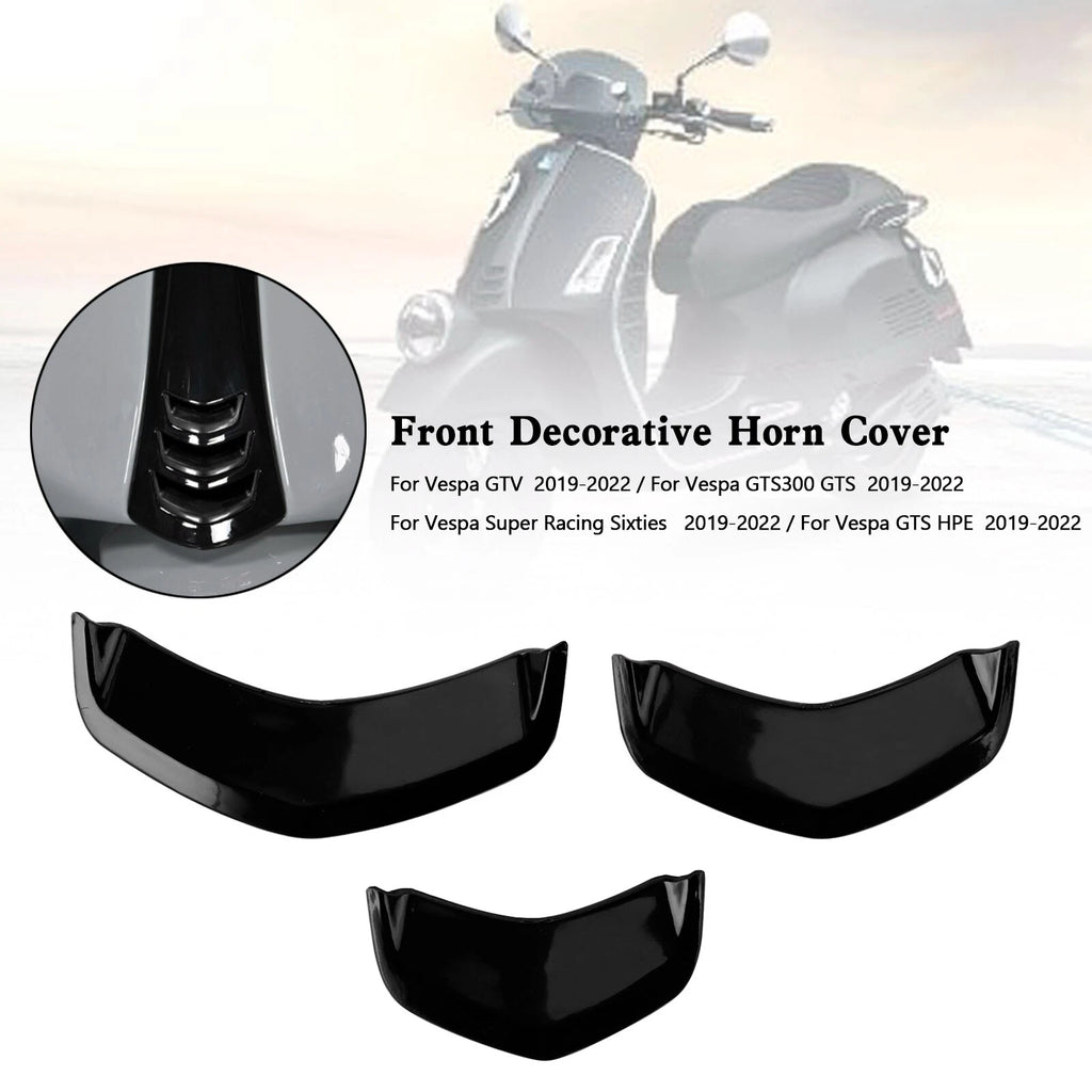 Front Horn Cover Trim for Vespa Sprint 300, GTS 300, GTV (2014–2023) Black T9