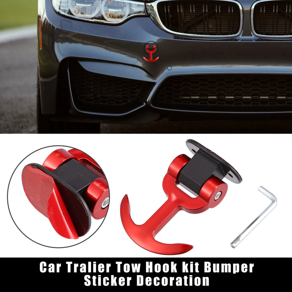 Tow Hook Trailer Bumper Sticker Red T Hook for Universal Car Truck
