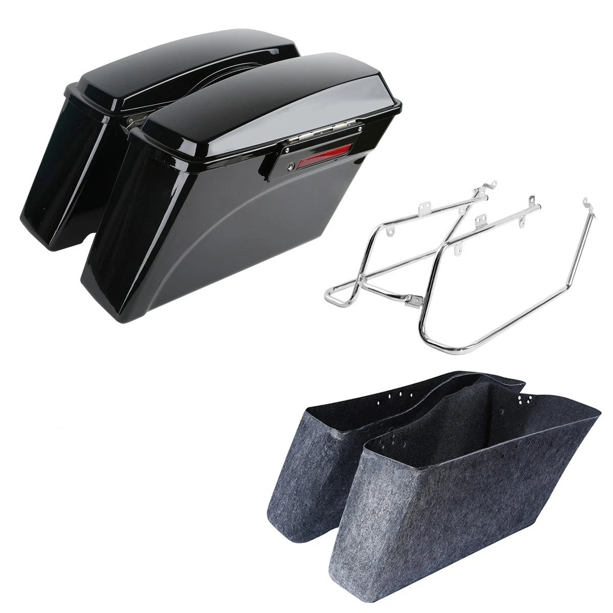 Hard Saddlebags & Conversion Bracket for Harley Dyna Super Glide (2008–2017)