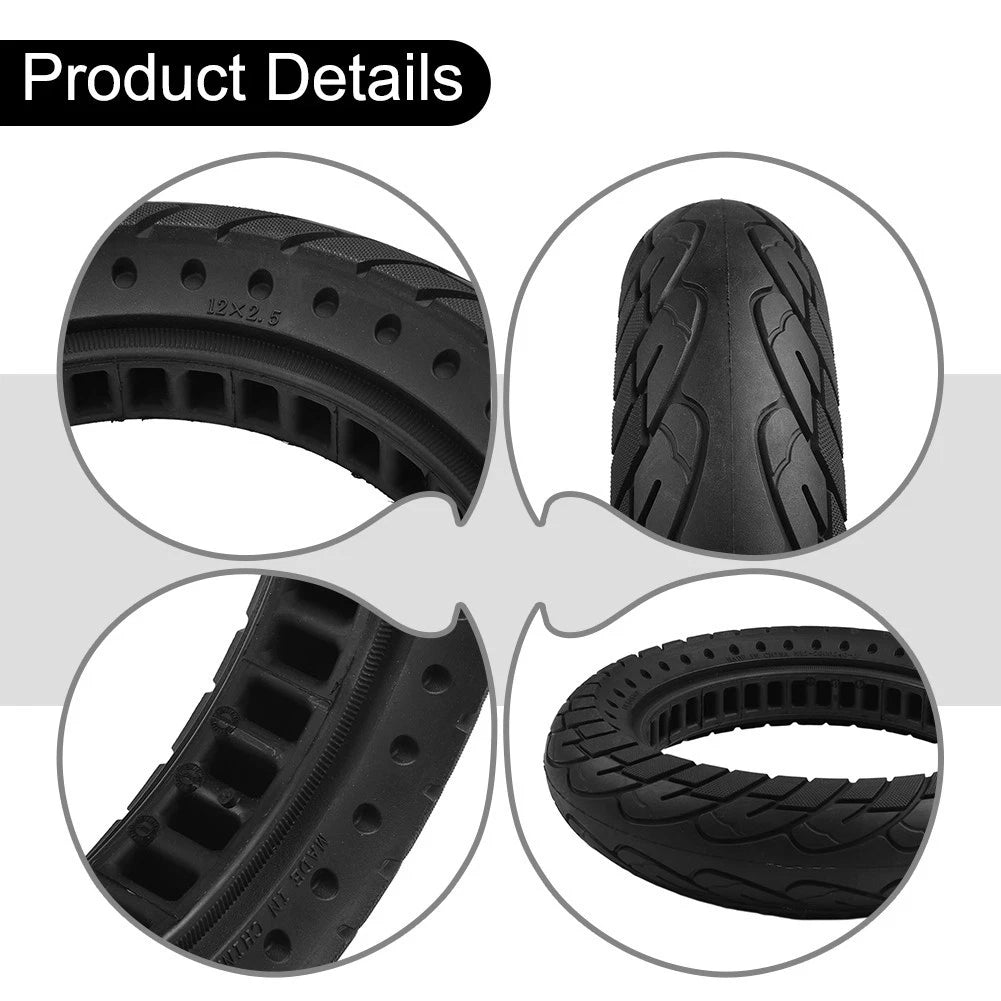 12.5x2.25 Solid Tire for E Bike Scooter (Reduced Vibration Ride)