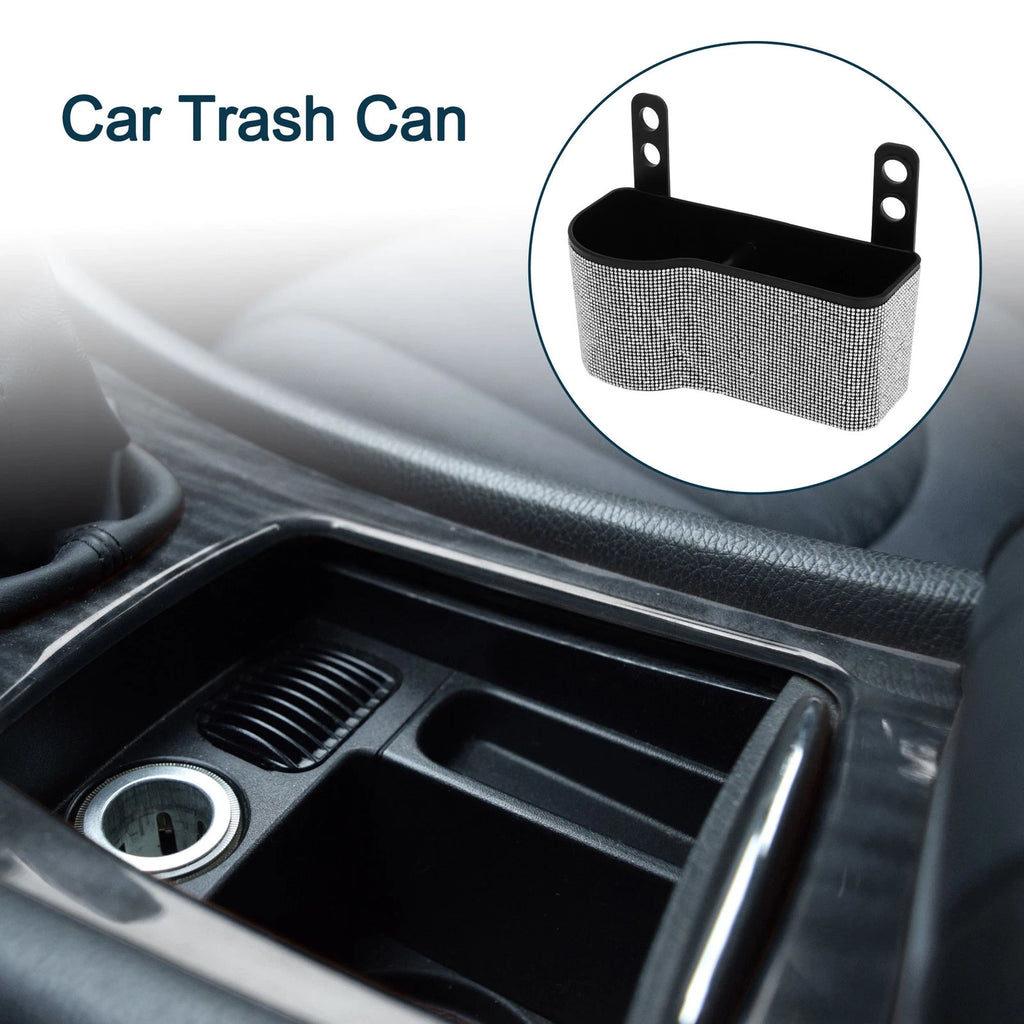 Car Trash Can for Front Seats (1 Pc) - Portable Plastic Bin - White