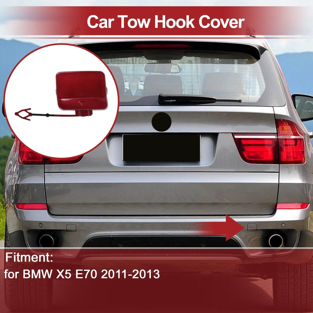 Tow Hook Cover Cap for BMW X5 E70 2011–2013 Front Red OEM Replacement