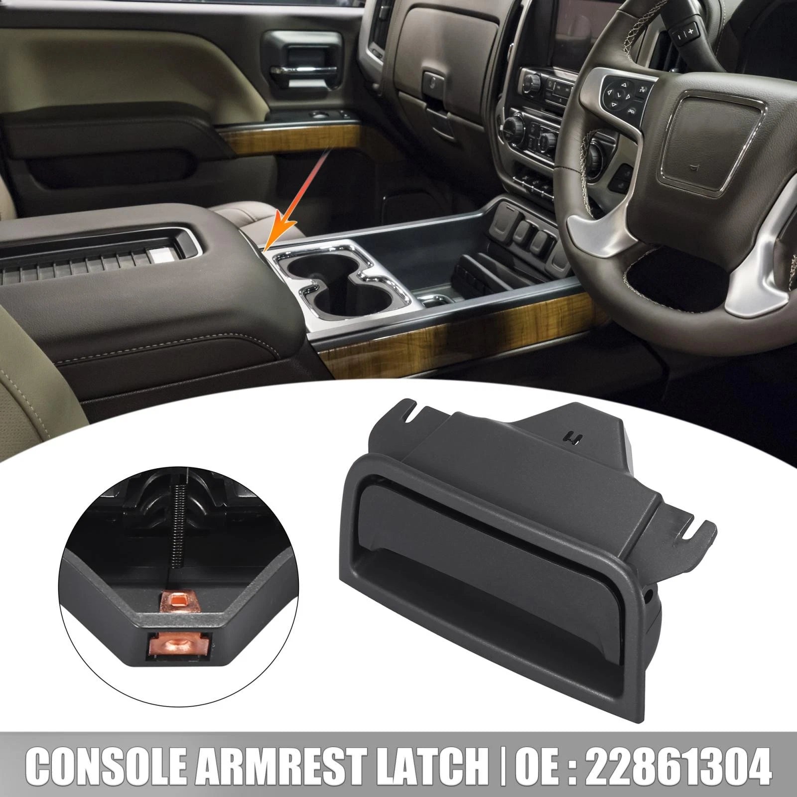 Center Console Armrest Lid Latch Handle for Chevrolet Silverado (2014–2018)