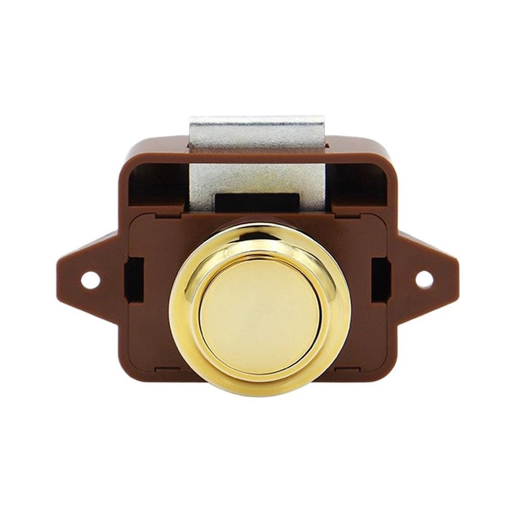 Secure Push Button Door Lock for RV Camper Yacht Cabinet Installation