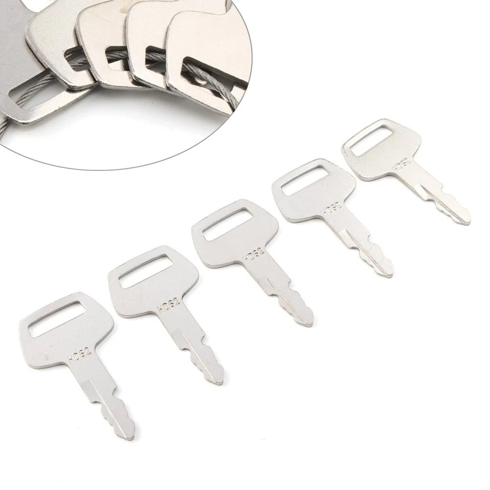 5PCS Ignition Keys HD62 Fit For Heavy Construction Equipment #41307-00007 Metal