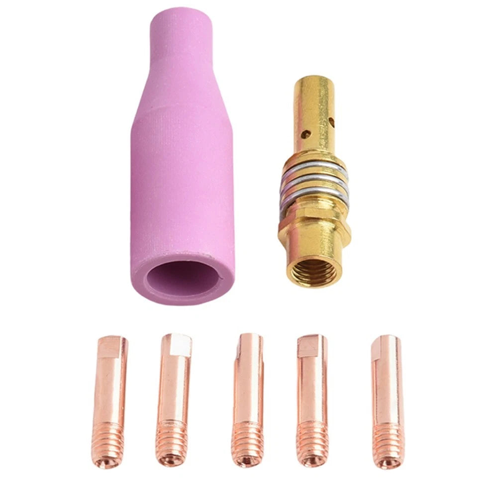 7PCS Gas Nozzle and Contact Tips for MIG Torch 15AK (Replacement)