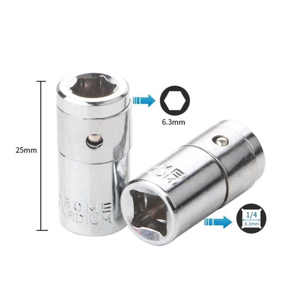 2X 1/4" Square Drive Socket Adapter 25mm for Impact Driver
