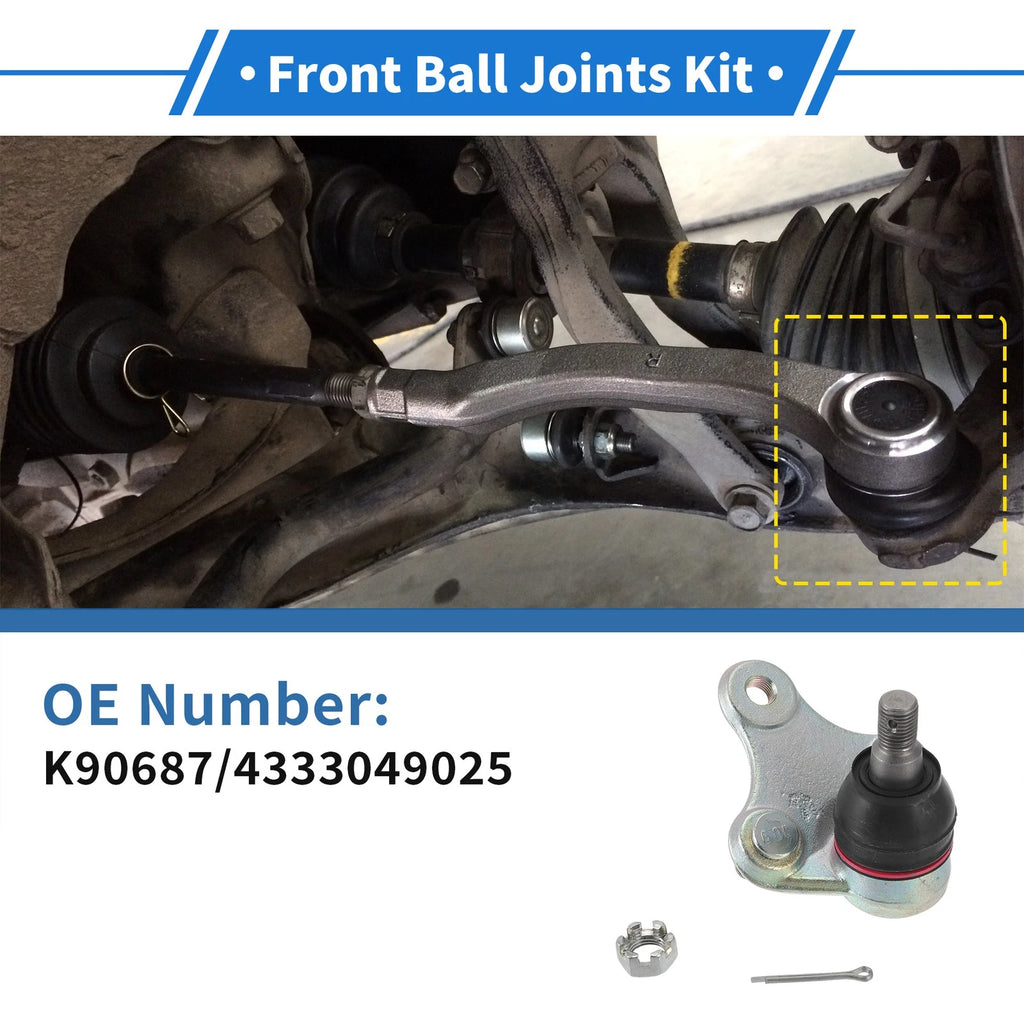 2 Pcs Front Lower Ball Joints Replacement for Toyota RAV4 (1996–2000)