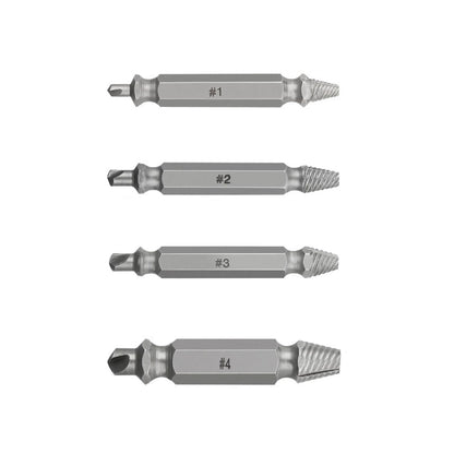 Set of 4 Screw Extractor Kit for Broken Damaged Bolt Remover Drill Bits