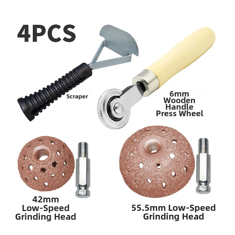 2pc Bowl Rasp 1pc Stitch Roller 1pc Scraper Tire Repair Tool Set for Vehicles