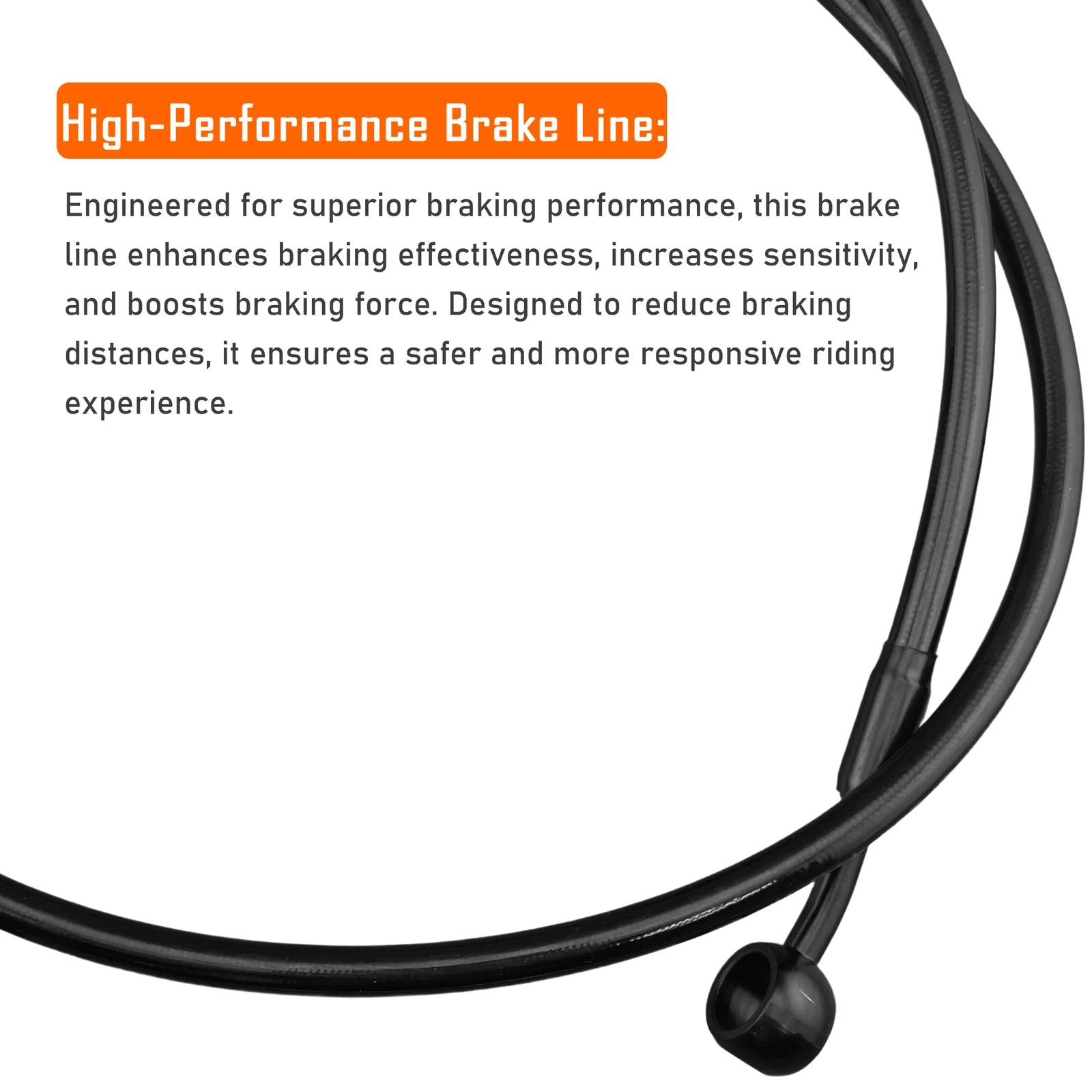 14" Black Stainless Cable Brake Line Kit for Harley Softail (2016–2017)