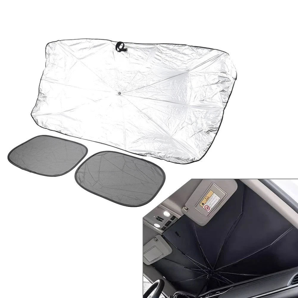 Sun Shade Visor Cover for Auto Front Windshield (Universal Fit)