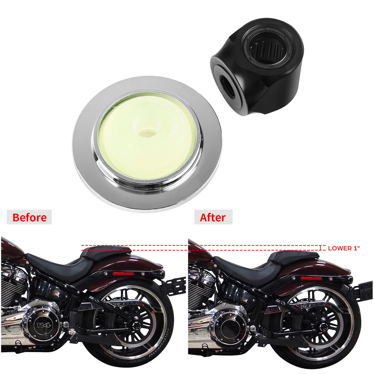 1" Rear Shock Lowering Kit for Harley Softail (2018–2023)