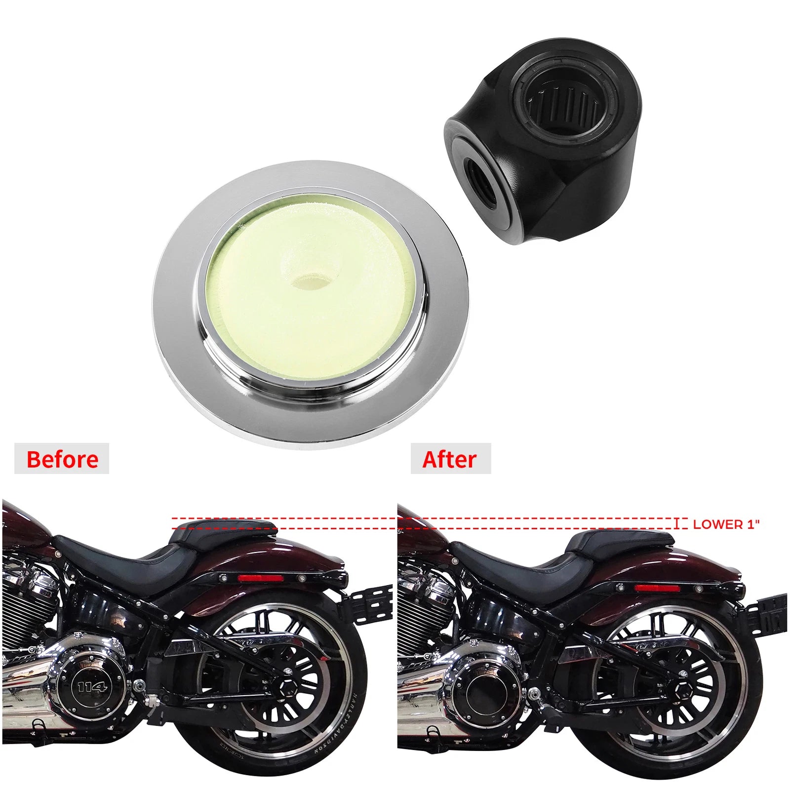 1" Rear Shock Lowering Kit for Harley Softail (2018–2023)