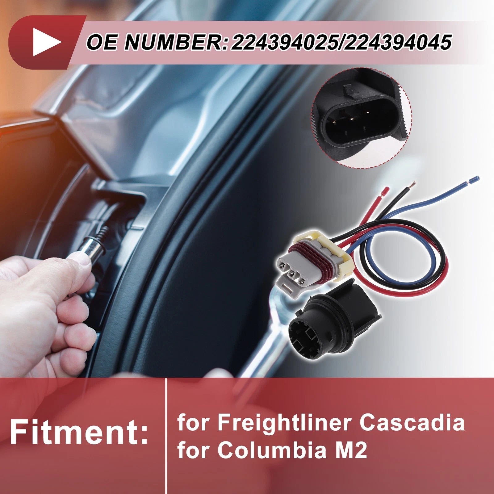 Front Turn Signal Lamp Socket Wiring for Freightliner Cascadia (2008–2023)