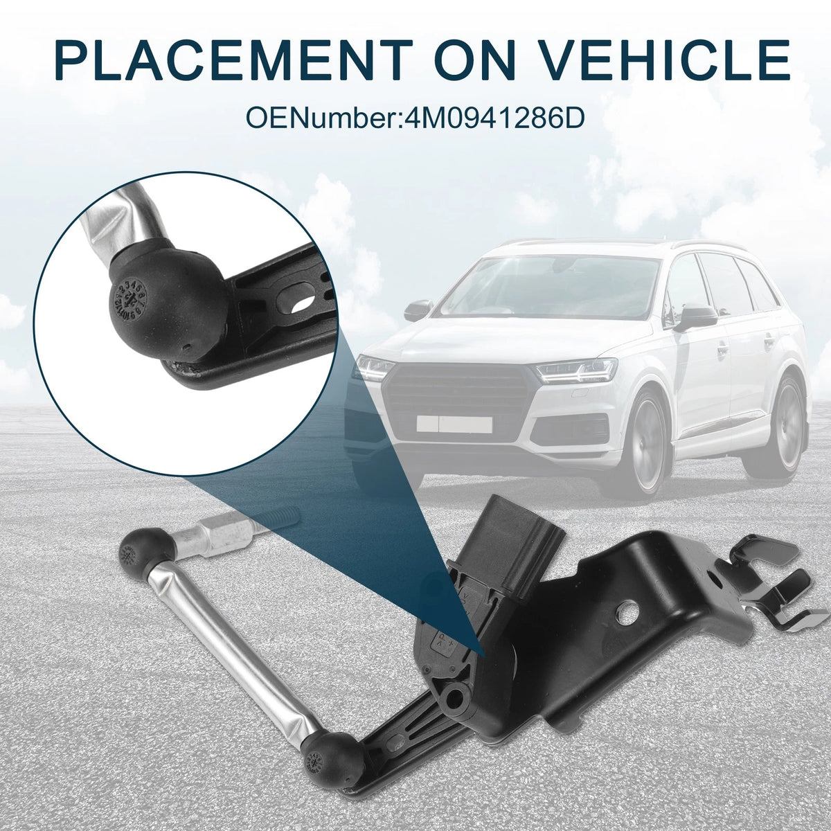 Air Suspension Ride Height Level Sensor for Audi E-tron Quattro (2019–2023)