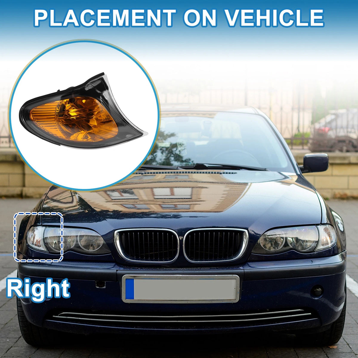 Right Corner Signal Light Cover Replacement for BMW 3 Series (2002–2005)