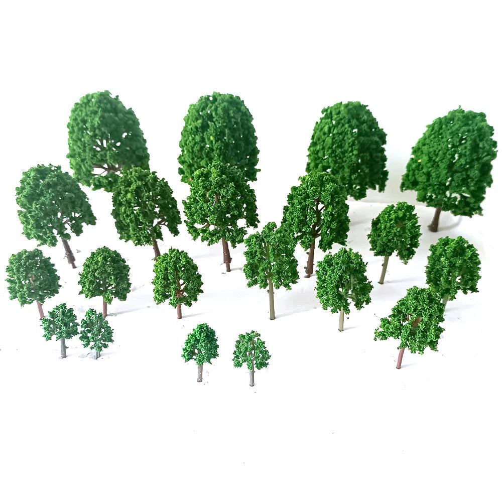 20pc Mixed Size Model Trees for Train Railroad Scenery Landscape