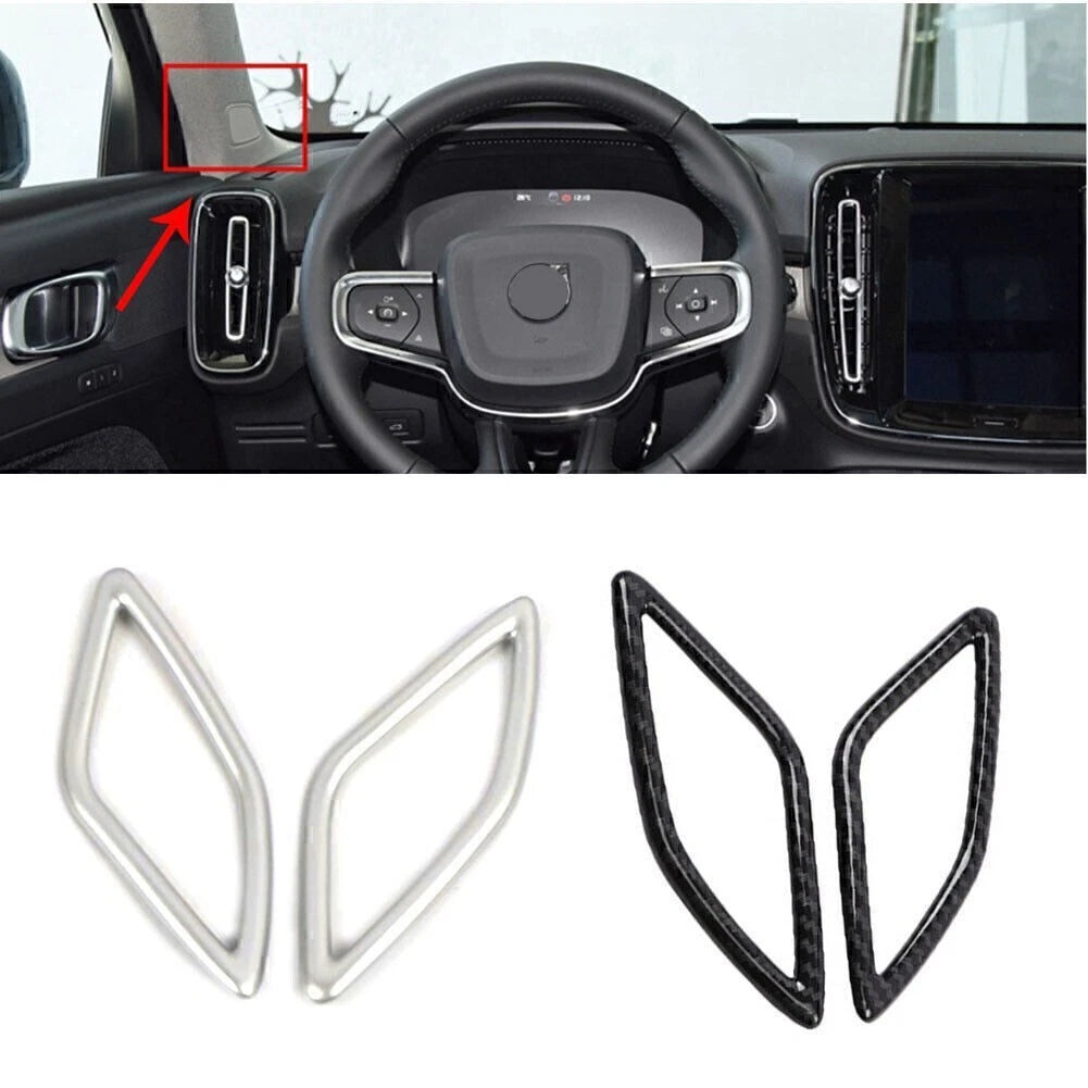Matte Silver A-Pillar Speaker Cover Trim for Volvo XC40 (2018–2020)