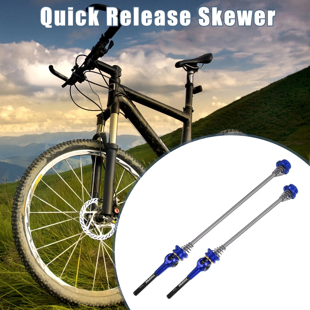 Quick Release Bicycle Axle Skewers Pair Front Rear for Blue (140–180mm)