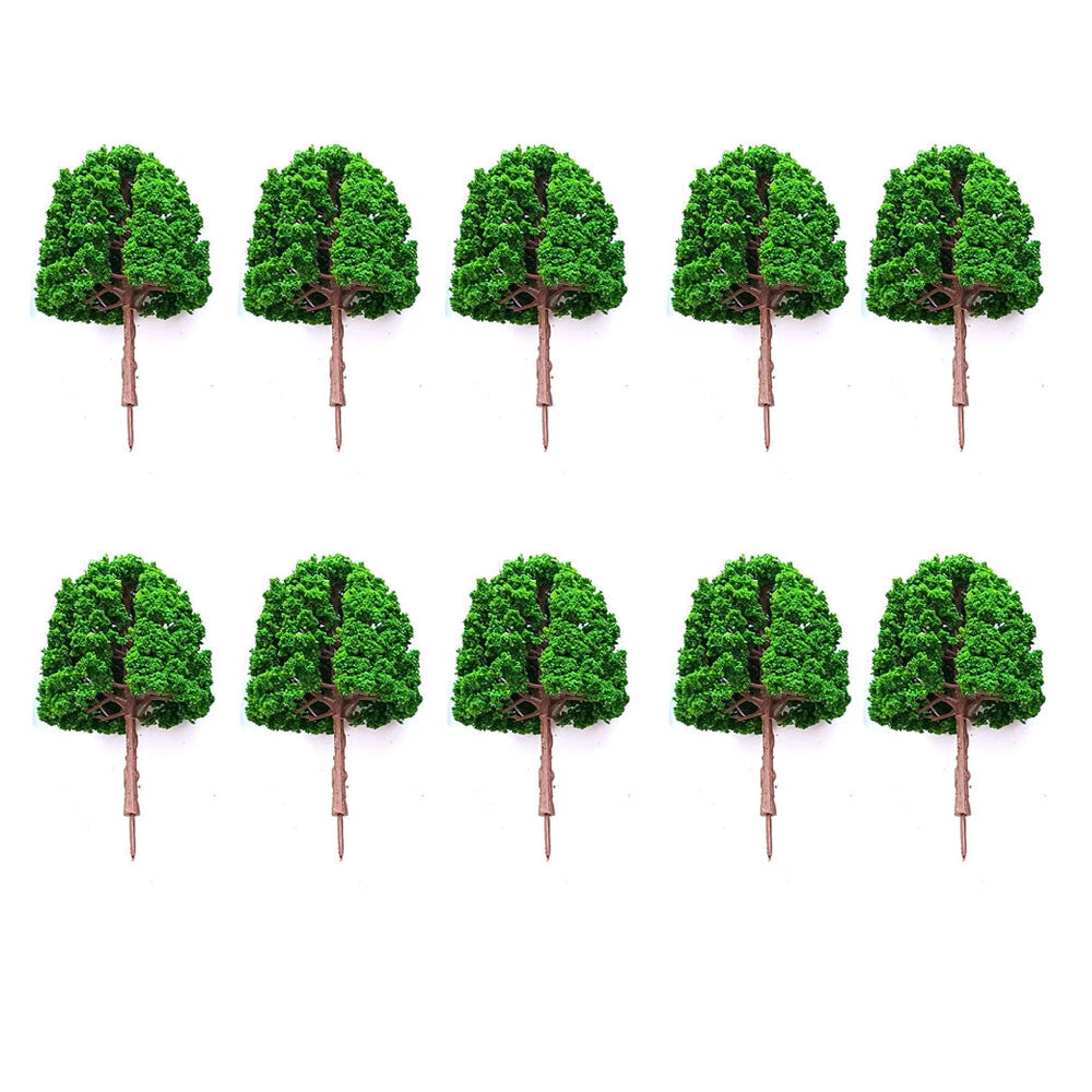 Set of 10 Model Trees for Train Railroad Diorama Scenery (11.5cm)