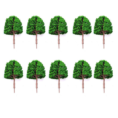 Set of 10 Model Trees for Train Railroad Diorama Scenery (11.5cm)