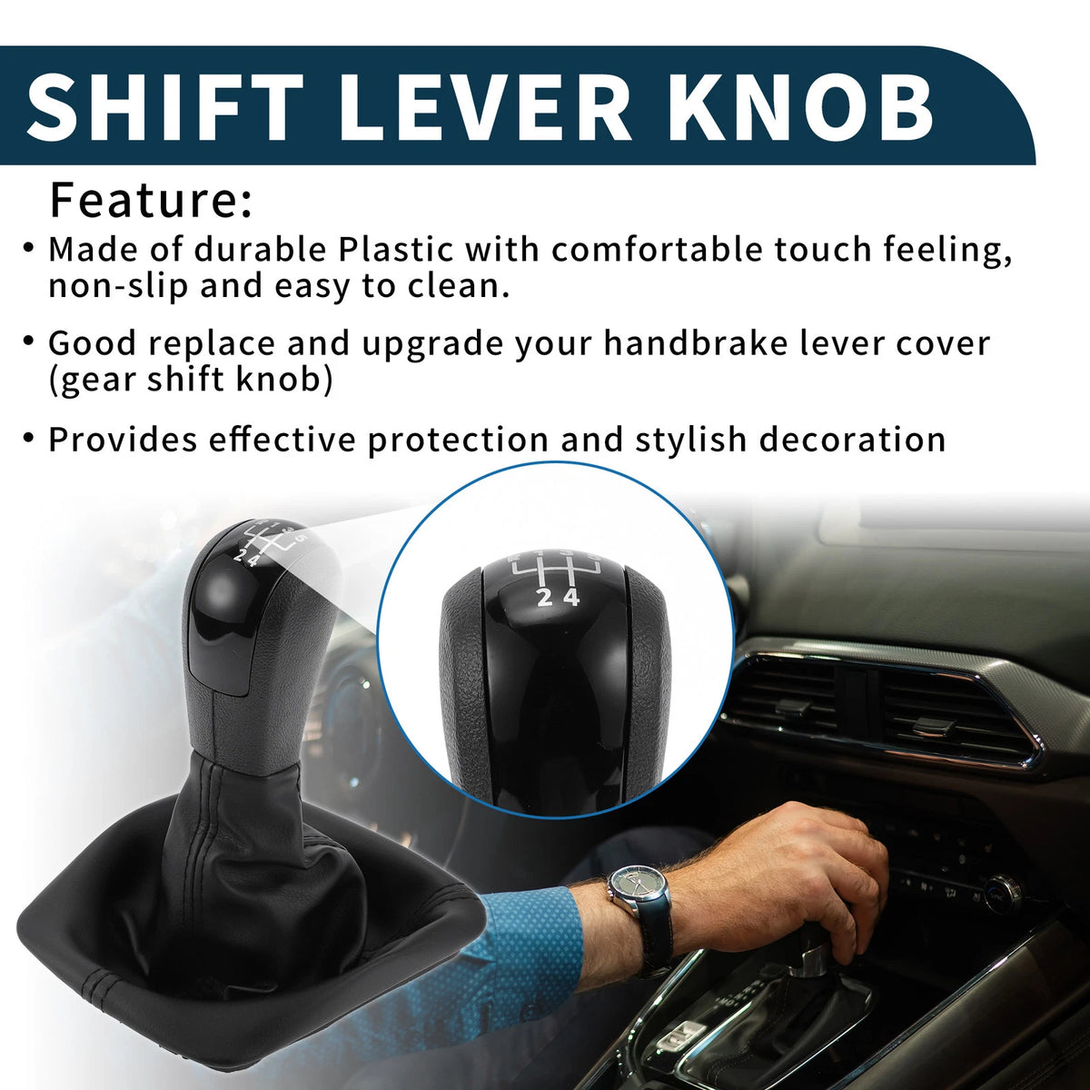 5 Speed Gear Shift Knob with Cover for Skoda Octavia (2004–2012)