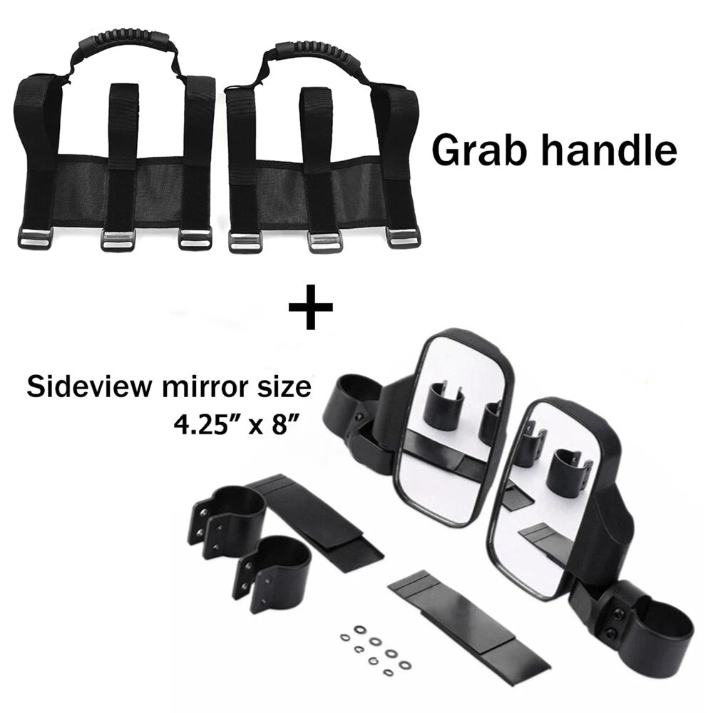 Side View Mirror Set for UTV Offroad (Large SuperWide View, 1.75")
