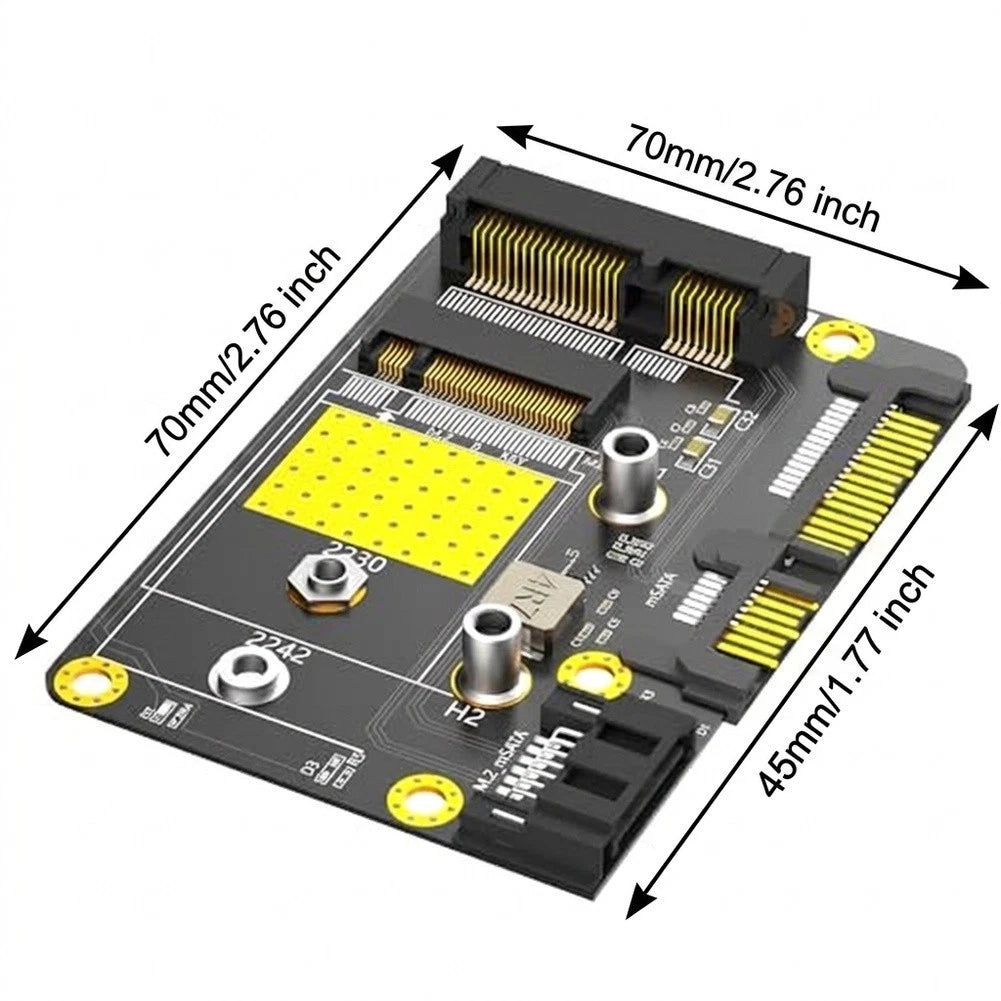 Dual Port SATA3 Converter for M.2 Key B 2230 2242 SSD (Storage Expansion)