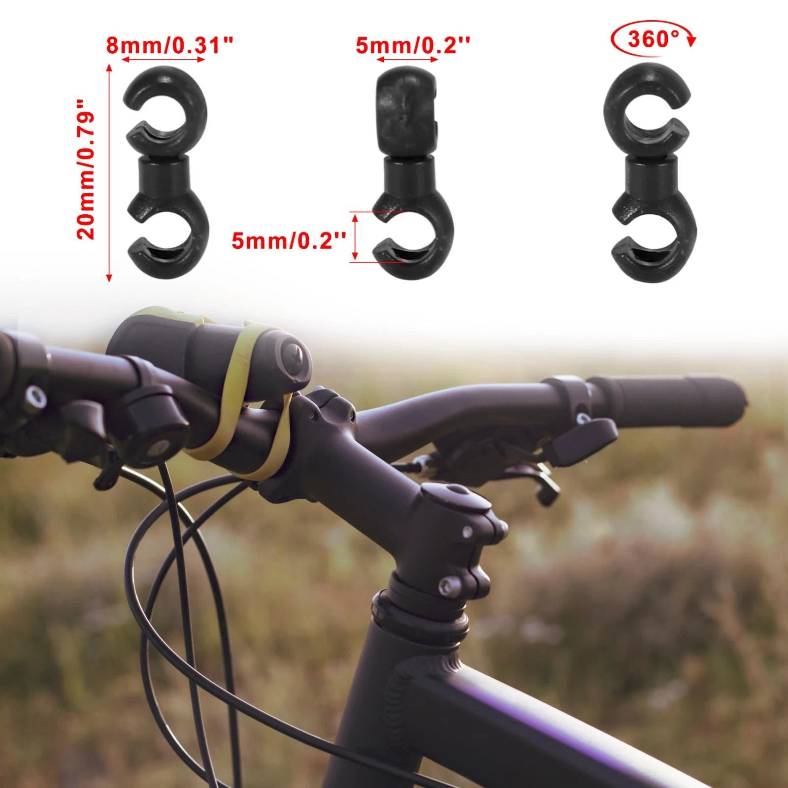 Brake Cable Clip Set S Style Plastic Replacement for Mountain Bike Universal