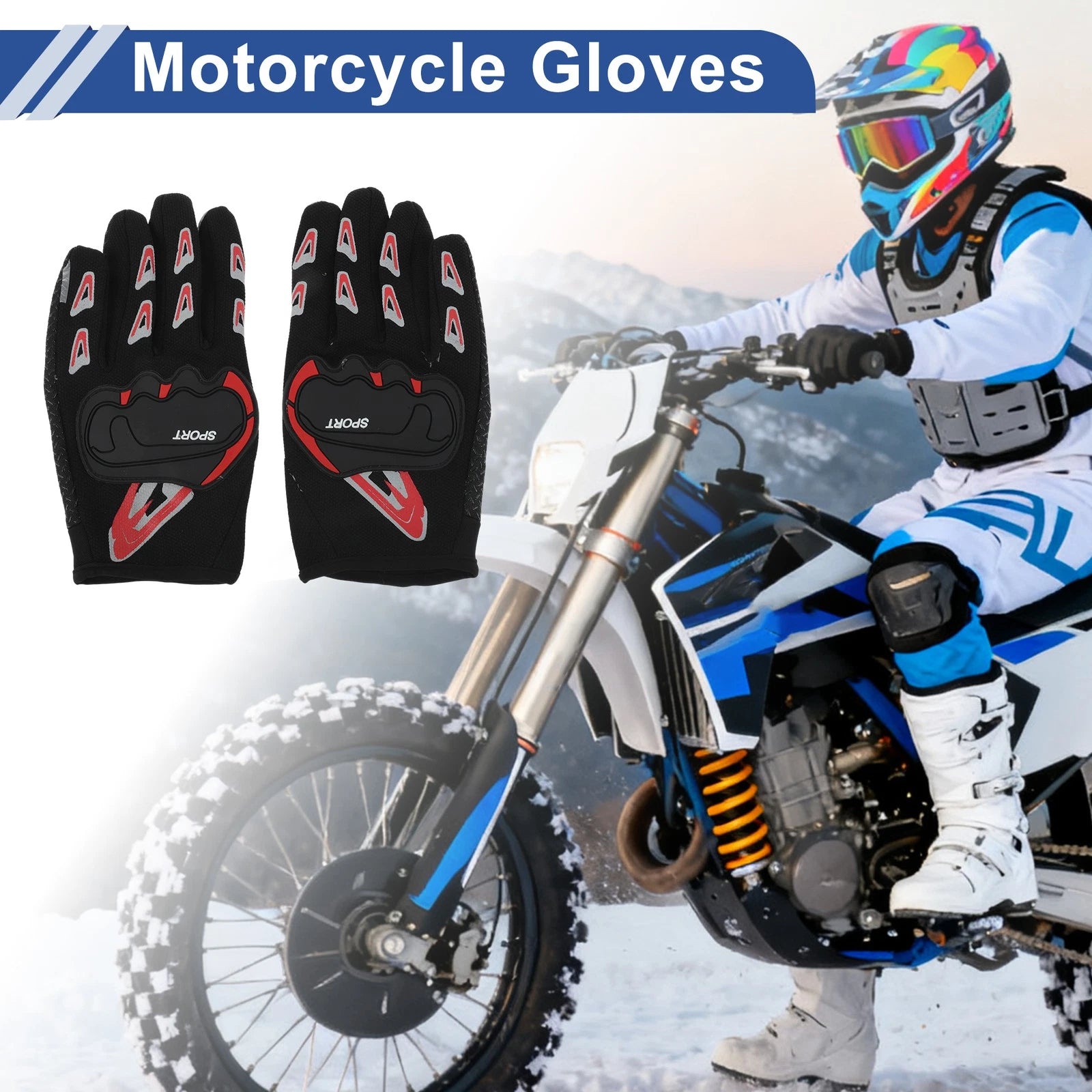 Fingerless Cycling Gloves Breathable Thin Shell for Red Mountain Bike (One Size)