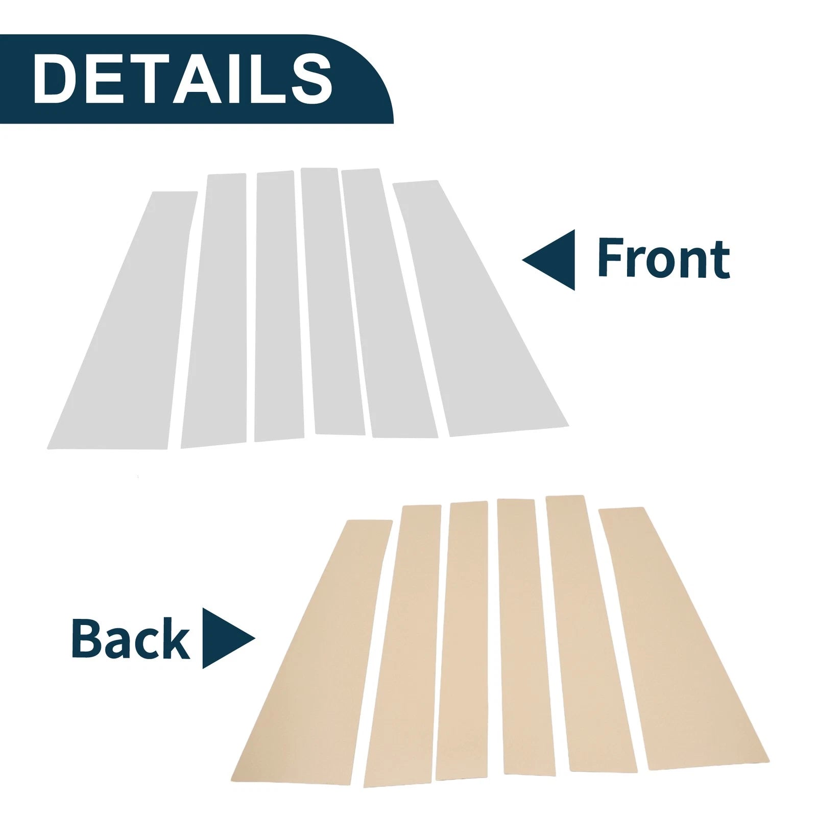 6 Pcs Door Pillar Window Trim Front for Toyota Sienna (2011–2020)