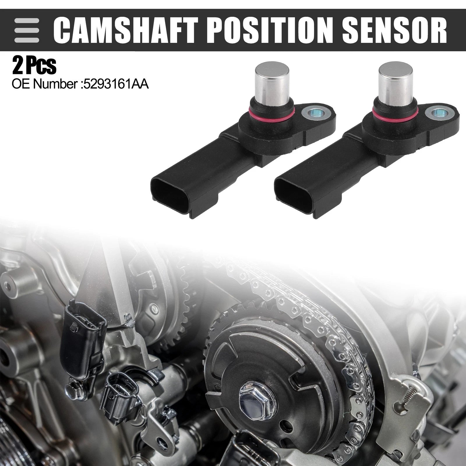 2pcs Camshaft Position Sensor for Mini Cooper (2002–2008) No. 5293161AA