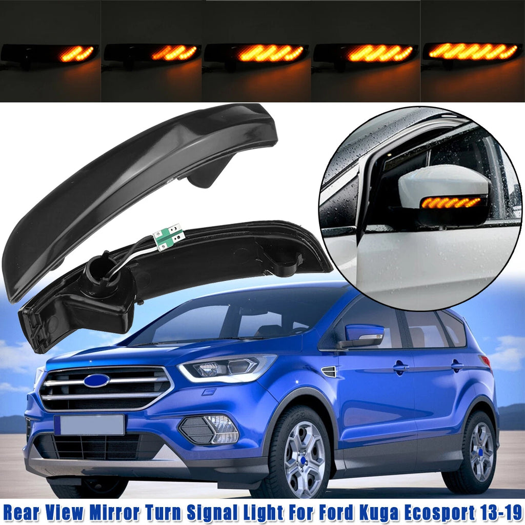 2X LED Sequential Side Mirror Turn Signal Light for Ford Kuga Ecosport (2013–2019)