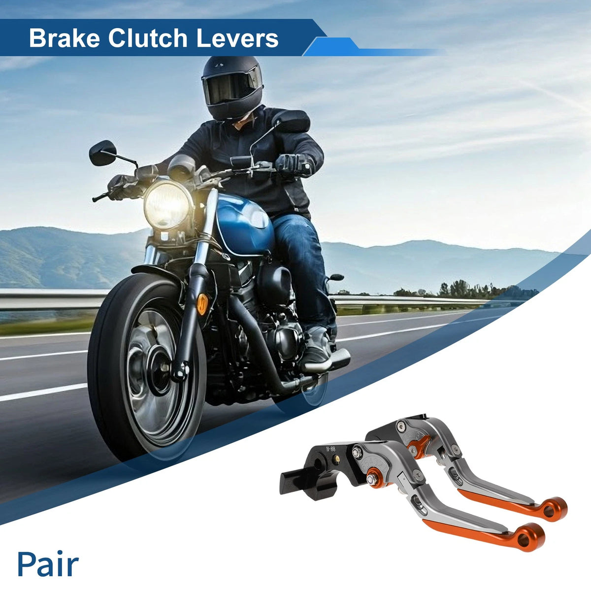 Adjustable Brake Clutch Levers for Kawasaki ZX14R (2006–2023) - Titanium Orange