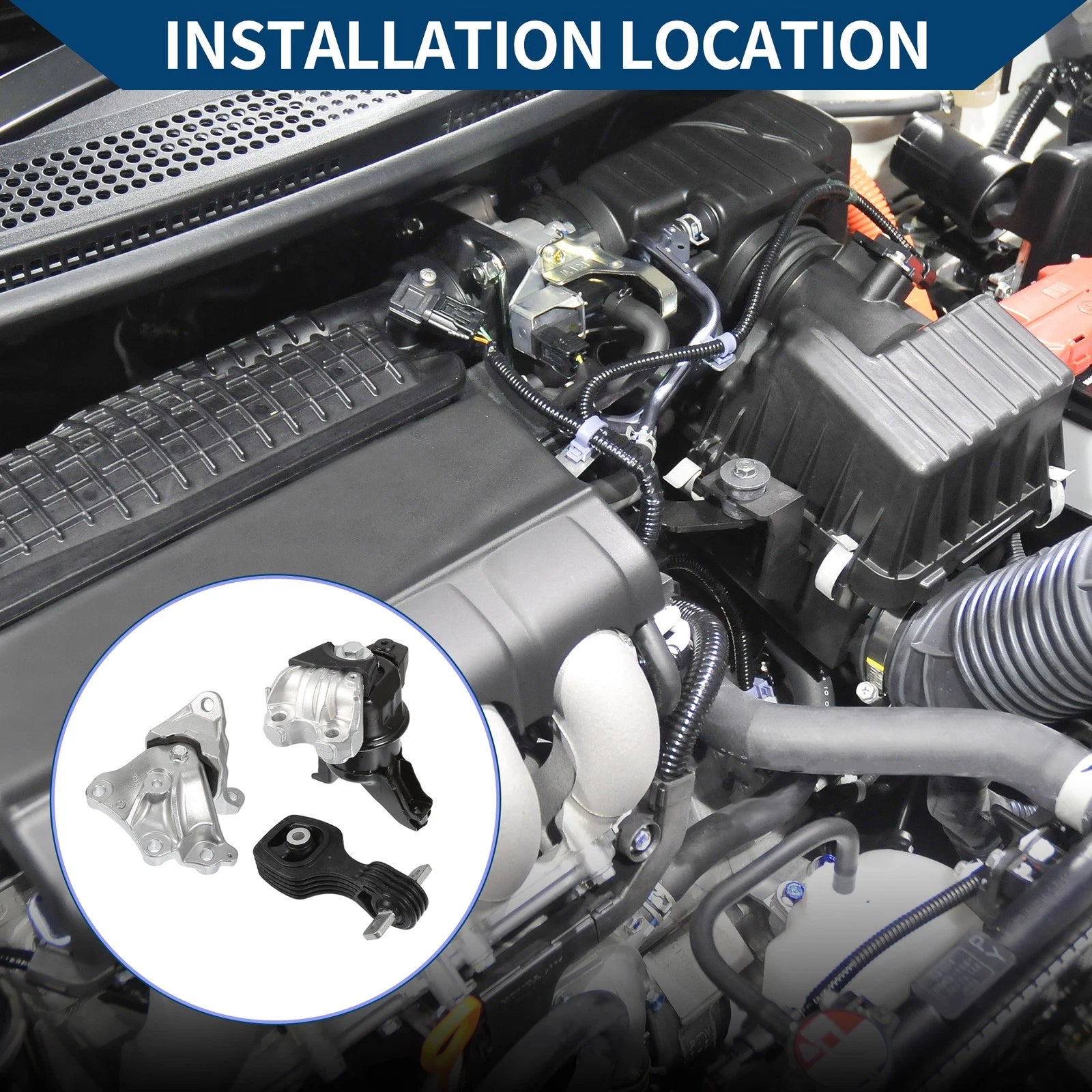 Engine Motor Trans Mount Set Replacement for Honda Civic 1.8L (2012–2014)