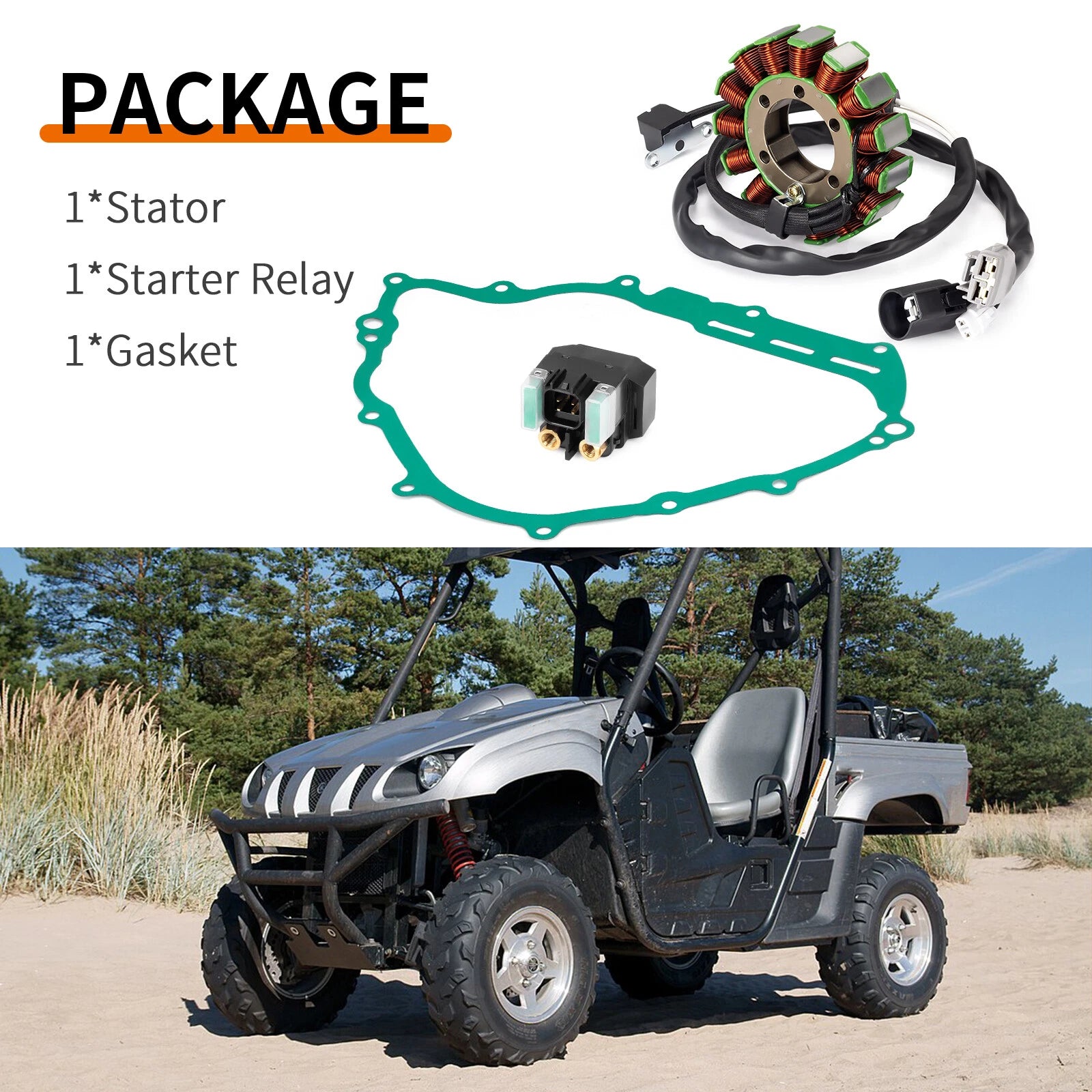Stator Starter Relay Gasket Kit for Yamaha Rhino 700 YXR700F (2008–2013)