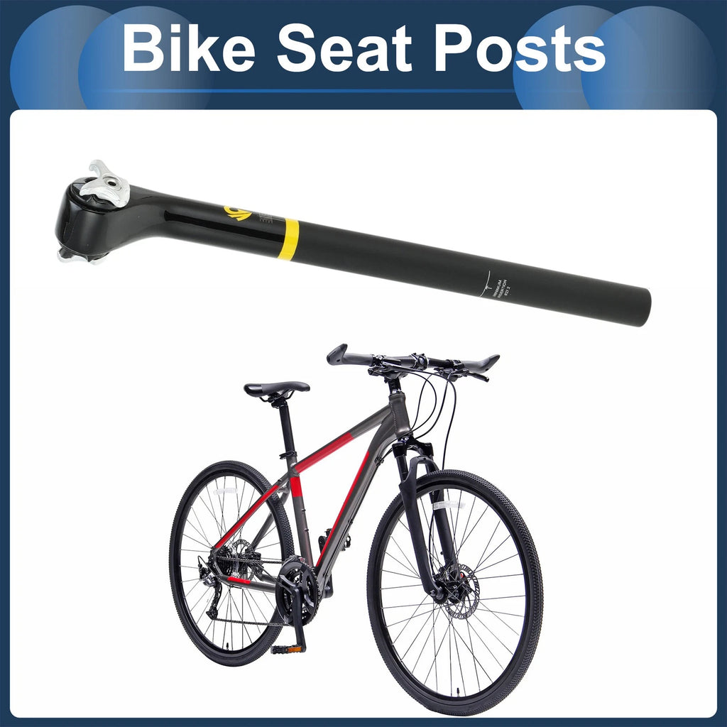 Seat Post for Bike 27.2x400mm 20 Degree Offset Gloss Black Matte Black