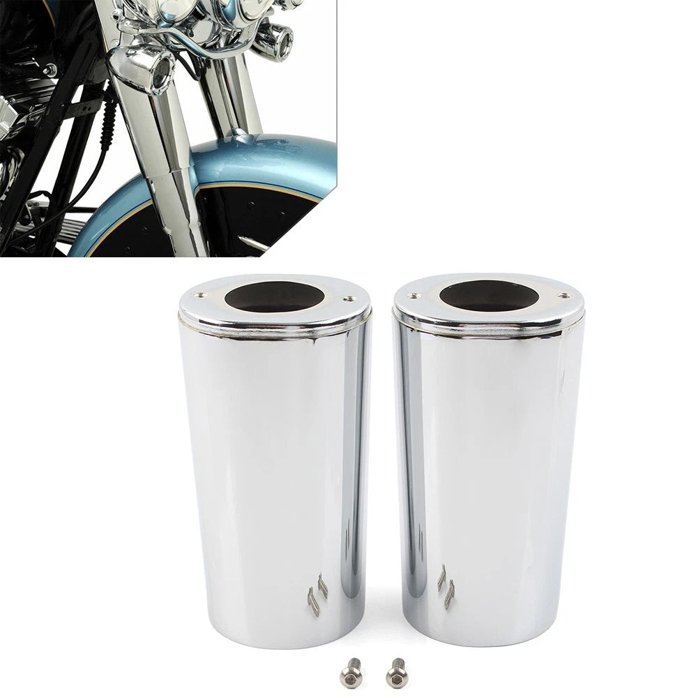 1 Pair Chrome Fork Slider Covers for Harley Touring FL (1984–2013)