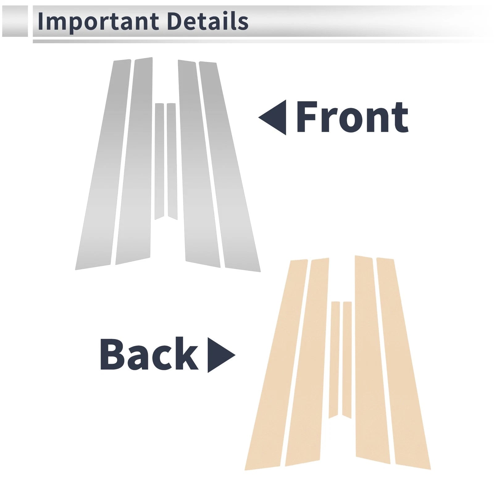 6 Pcs Door Pillar Window Trim Replacement for Mazda 6 (2003–2007)