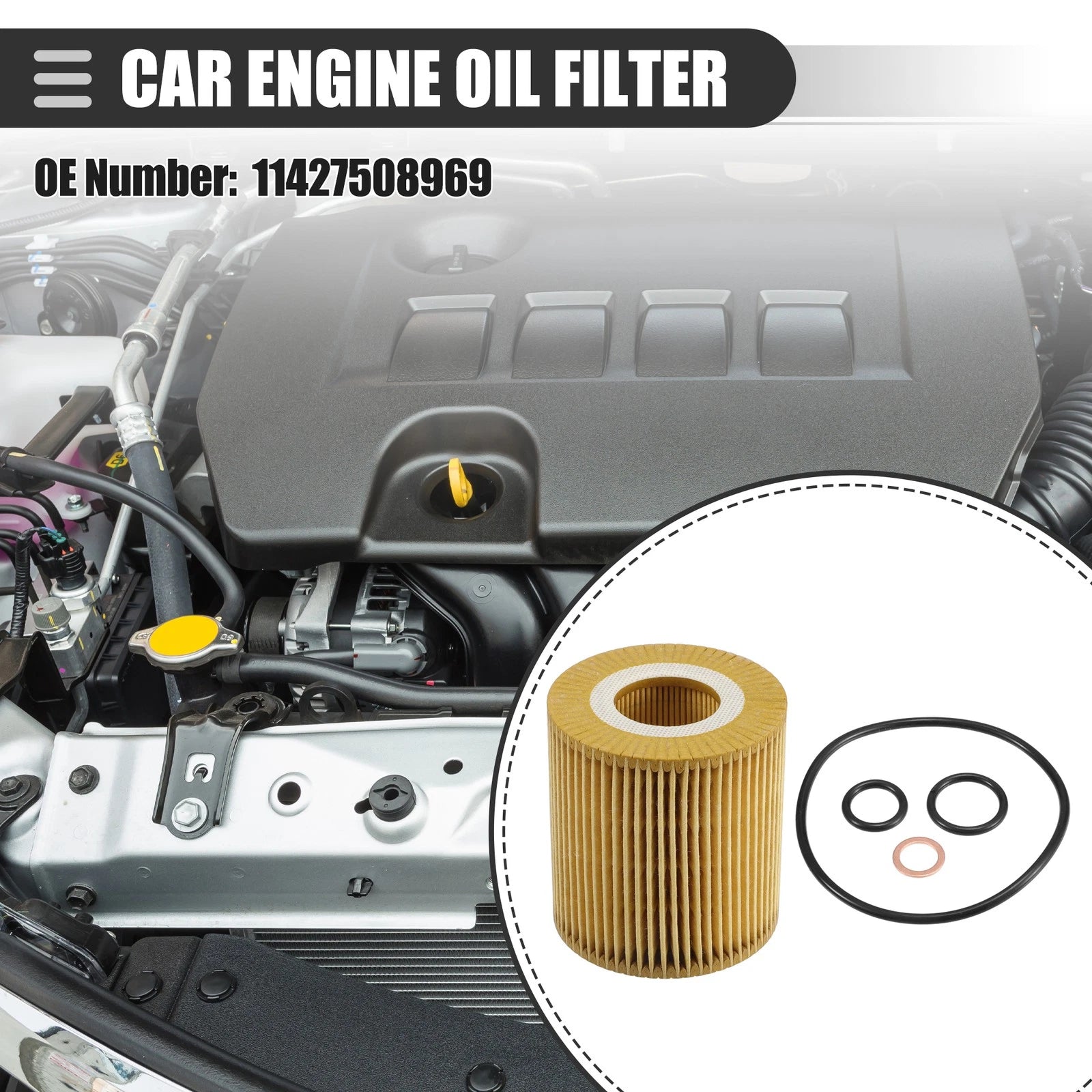 Engine Oil Filter with Gasket for BMW X3 X1 (2005–2011) OEM Replacement
