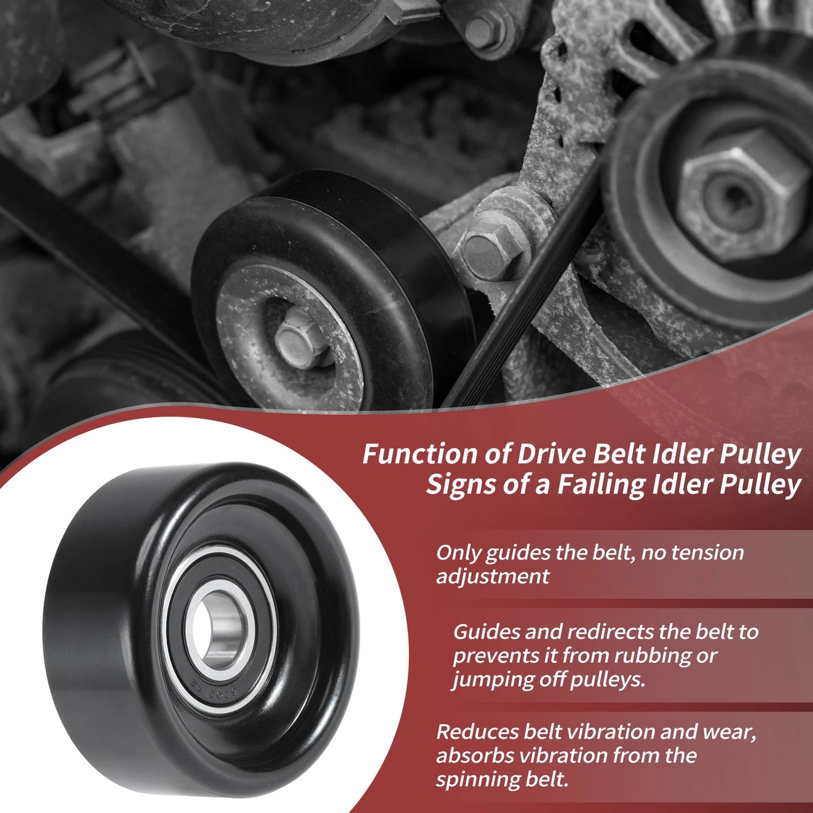 Accessory Drive Belt Idler Pulley for Ford Jeep Dodge GMC (2000–2016)